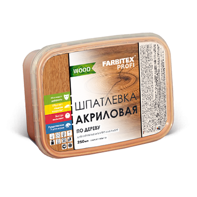 Шпатлевка акриловая FARBITEX PROFI WOOD по дереву дуб 0,25л